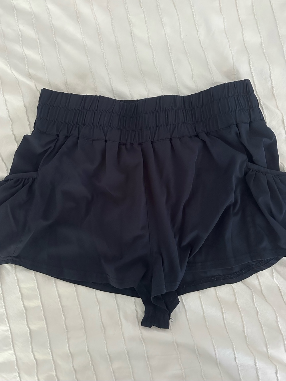 Mono B Navy Elastic-Waist Running Shorts